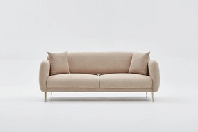 Sofá-Cama de 3 Lugares Simena – Bege Dourado – 210 cm