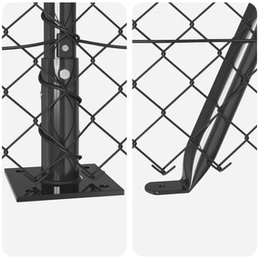 Cerca de Cadeia com 13 Postes Flangeados 0.4x25 m Aço Galvanizado