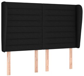 Cama com molas/colchão 140x190 cm tecido preto