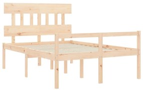 Cama para idosos com cabeceira 140x200 cm madeira maciça