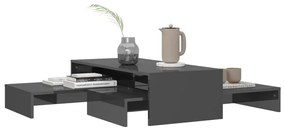 Conjunto de mesas de centro 100x100x26,5 cm cinzento brilhante