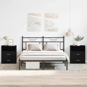 Cabeceiras vidaXL 2 unidades Carvalho Preto 50x32x60cm Madeira de Engenharia