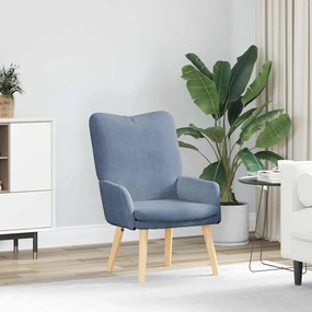 Cadeira Relaxante vidaXL em Tecido Azul de Corduroy