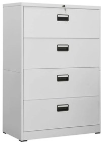 vidaXL Arquivador 90x46x134 cm aço cinzento-claro