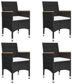 7 pcs conjunto de jantar para jardim preto