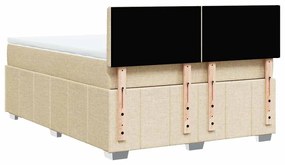 Cama com molas/colchão 140x190 cm tecido cor creme