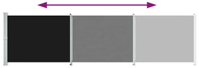 Toldo lateral retrátil para pátio 600x160 cm preto