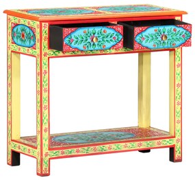 Mesa consola pintada à mão 80x35x75 cm mangueira maciça