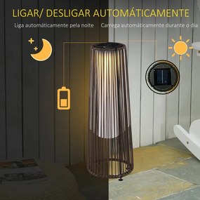 Candeeiro em Vime a Energia Solar - Castanho - Design Natura