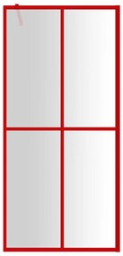Divisória de chuveiro 100x195cm vidro transparente ESG vermelho