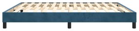 Estrutura de cama 160x200 cm veludo azul-escuro