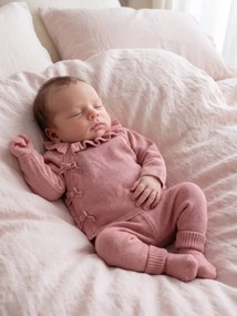 Conjunto em malha para bebé menina rosa-blush