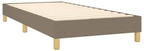 Cama box spring + colchão/LED 90x200cm tecido cinza-acastanhado