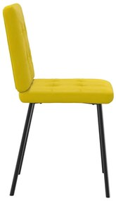 Cadeiras de jantar 2 pcs veludo amarelo