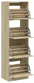 Sapateira 4 gavetas articuladas 60x42x204 cm carvalho sonoma