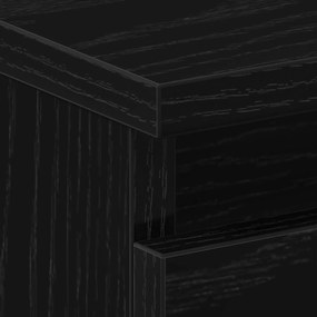 Criado-mudo vidaXL Preto Carvalho 40x35x62,5 cm em Madeira engenheirad