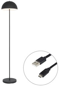 Candeeiro de pé para exterior preto recarregável 3 níveis de dimmer - Keira