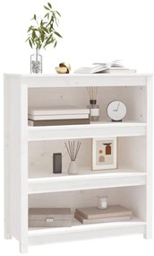 Estante 80x35x97 cm madeira de pinho maciça branco