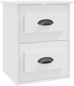 Mesas de cabeceira de parede 2 pcs 41,5x36x53 cm branco