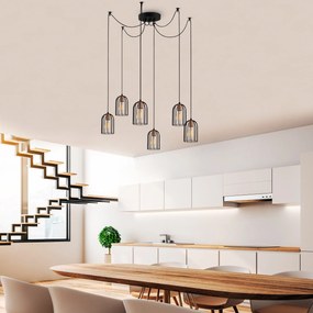 Candeeiro Chandelier Pamukkale – Preto e Bronze – 134 x 111 cm