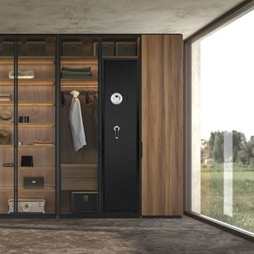 Cofre para 5 caçadeiras 35 × 30 × 145 cm com Teclado digital Acesso rápido Impressão digital Preto