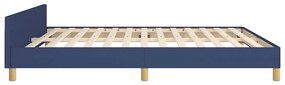 Estrutura cama c/ cabeceira sem colchão 160x200 cm tecido azul