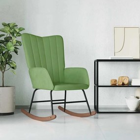 vidaXL Cadeira de baloiço veludo verde-claro