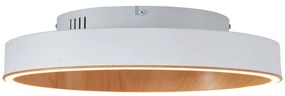 Plafon de design branco com madeira 40cm incl. LED com interruptor de 3 níveis - Ingo Design
