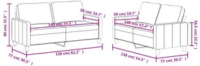 2 pcs conjunto de sofás c/ almofadões couro artificial cinzento