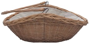 Cesto para lenha com pega 57x46,5x52 cm salgueiro castanho