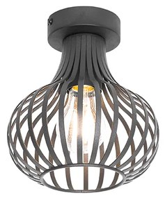 Candeeiro de teto moderno preto 18 cm - Saffira Moderno