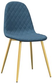 Cadeiras de jantar 4 pcs veludo azul