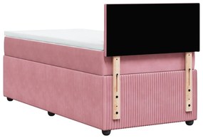 Cama com molas/colchão 90x190 cm veludo rosa