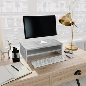 vidaXL Suporte para monitor derivados de madeira cinzento cimento