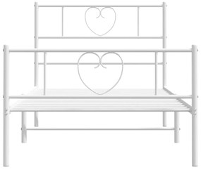 Estrutura de cama com cabeceira e pés 80x200 cm metal branco