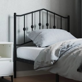 vidaXL Cabeceira de cama 90 cm metal preto