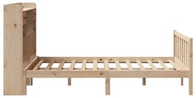 Cama com estante sem colchão 135x190 cm pinho maciço