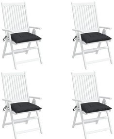 Almofadões de cadeira 4 pcs 40x40x7 cm tecido oxford preto
