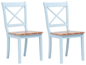 vidaXL Cadeiras de jantar 2 pcs seringueira maciça cinza/madeira clara