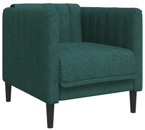 3 pcs conjunto de sofás tecido verde-escuro