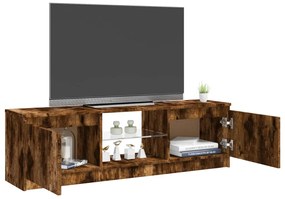 Móvel de TV com luzes LED 120x30x35,5 cm carvalho fumado