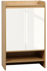 HOMCOM Sapateira Moderna 2 Portas 5 Prateleiras Armazenamento 15 Pares Sapatos Design Elegante 60x32x100cm Madeira Branco | Aosom Portugal