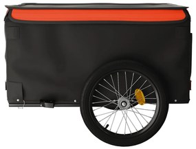 Reboque para bicicleta 45 kg ferro preto e laranja