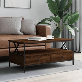 vidaXL Mesa de centro 100x51x45 cm derivados madeira carvalho castanho