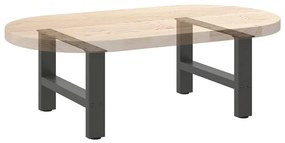 Pés para mesa de centro antracite 2 peças 50x(30-31) cm aço