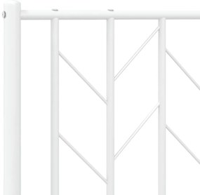 Estrutura de cama com cabeceira e pés 140x200 cm metal branco