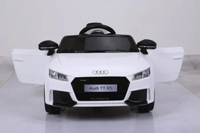 Audi TT RS 12v, Carro elétrico infantil módulo de música, assento de couro, pneus de borracha EVA Branco