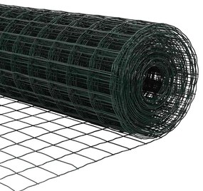 Cerca Euro com 7 postes 1,5 x 10m de aço galvanizado verde