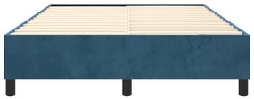 Estrutura de cama sem colchão 140x190 cm veludo azul-escuro