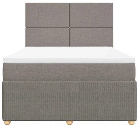 Cama com molas/colchão 160x200 cm tecido castanho-acinzentado